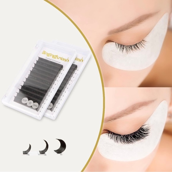 Volume Eyelash Extensions Lashes C Curl 0.07mm Blooming Single 20mm Length - Picture 5 of 7